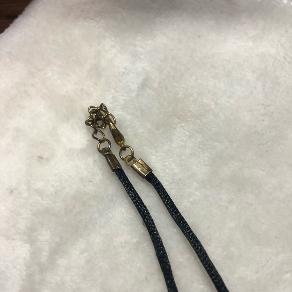 Murano golden glass millefiori rectangular pendant rattail cord - Picture 7 of 7